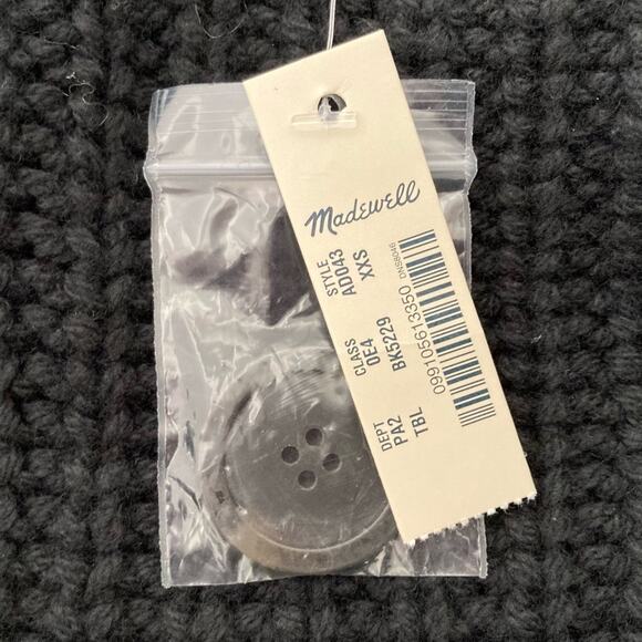 Madewell Mock Neck Sweater Women's XXS Black Side Button Chunky Knit Wool NWT - Picture 9 of 13